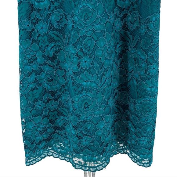 Draper James Lace Bell-Sleeve Cocktail Dress in Deep Teal Lace size 2 - Picture 5 of 13